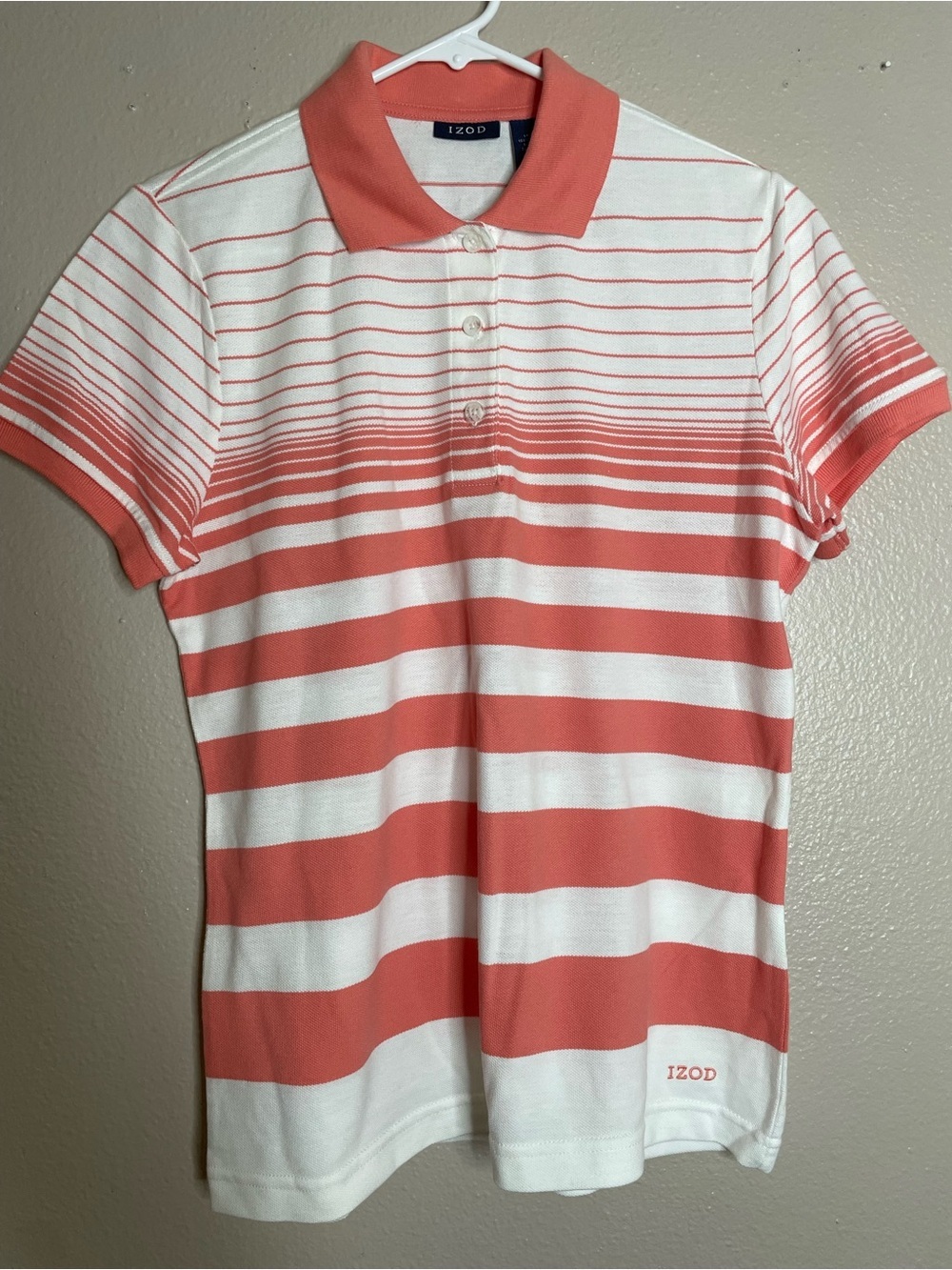 IZOD Women's Striped Polo Shirt - Size M - Picture 2 of 12